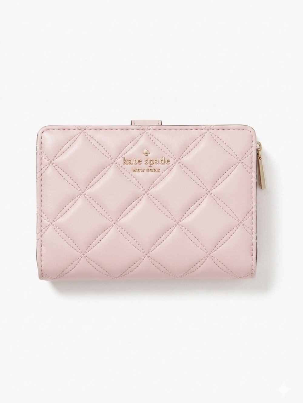 kate spade Quilted Blush Pink Leather Zip Wallet